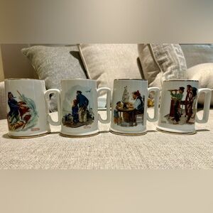 Nautical Themed Ceramic Mug with Gold Trim
